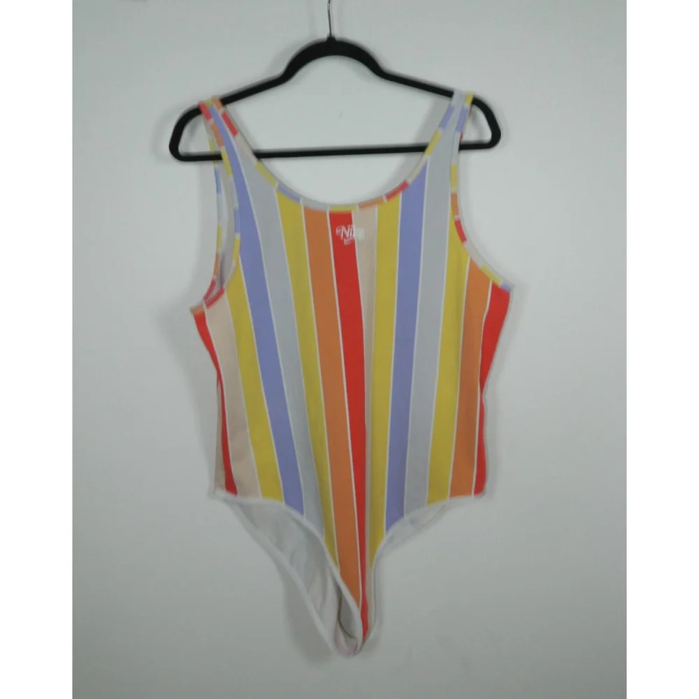 Nike Bodysuit Women Plus Size IX Striped‎ Multicolor
